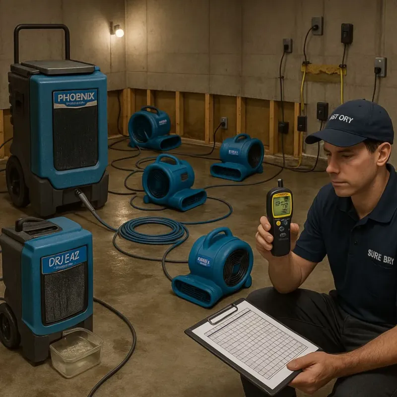 Structural Drying and Dehumidification process in Cary, NC